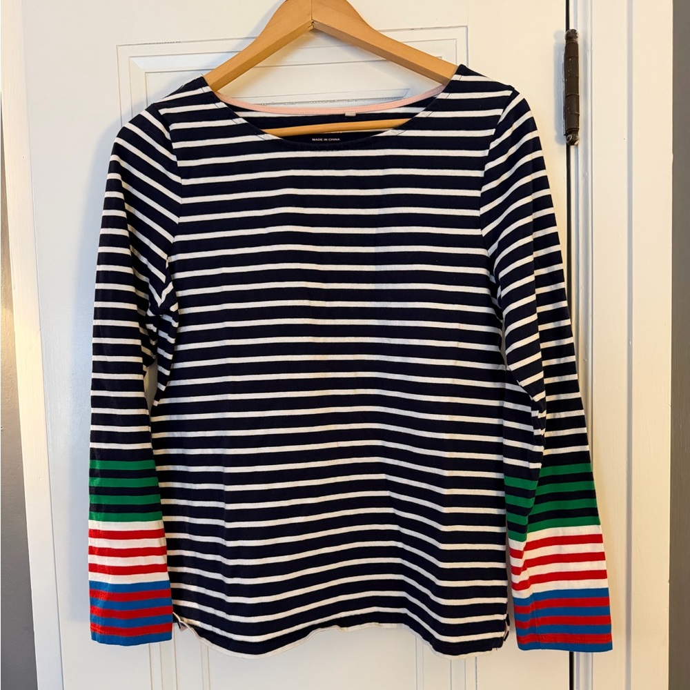 GUC Boden Navy and White Striped Top